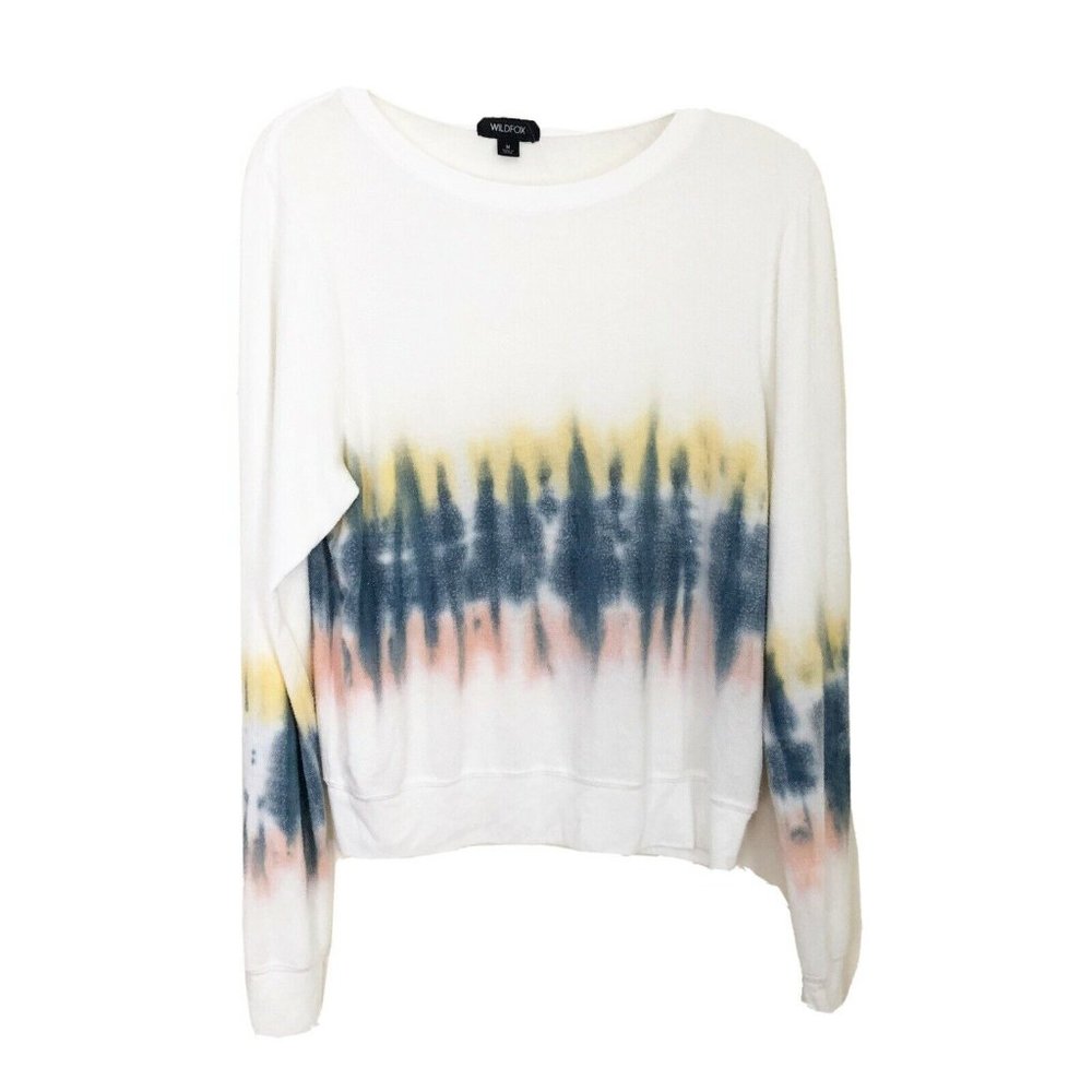 Wildfox White Tie-Dye Sweatshirt
